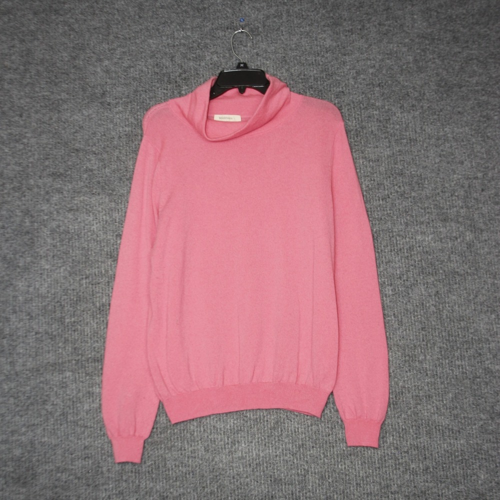 WoolOvers Sweater Womens L Pink Merino Wool Cashmere Blend Mock‎ Neck Pullover